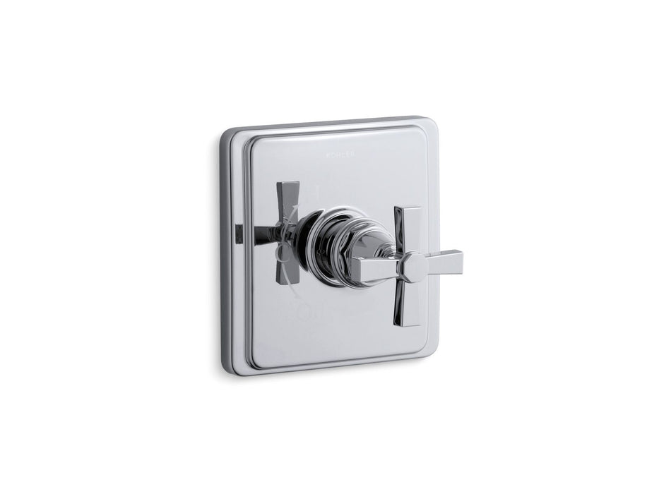 KOHLER K-TS13135-3A Pinstripe Pure Rite-Temp valve trim with cross handle
