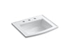 KOHLER Archer 22-3/4" rectangular drop-in bathroom sink