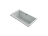 KOHLER K-1168-GHW Underscore 60" x 32" drop-in Heated BubbleMassage air bath with Bask heated surface