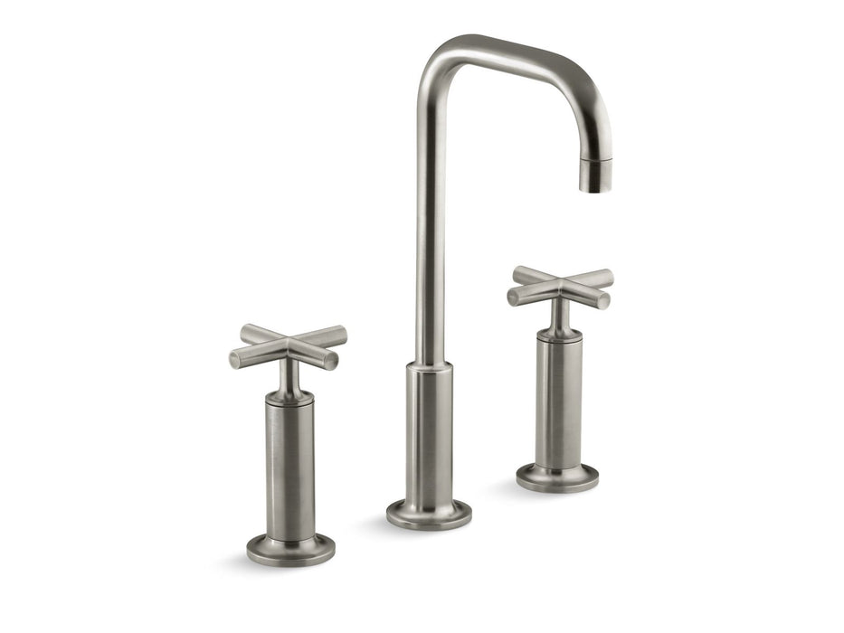 KOHLER K-14408-3 Purist Widespread bathroom sink faucet with Cross handles, 1.2 gpm