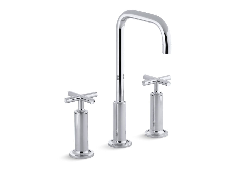 KOHLER K-14408-3 Purist Widespread bathroom sink faucet with Cross handles, 1.2 gpm