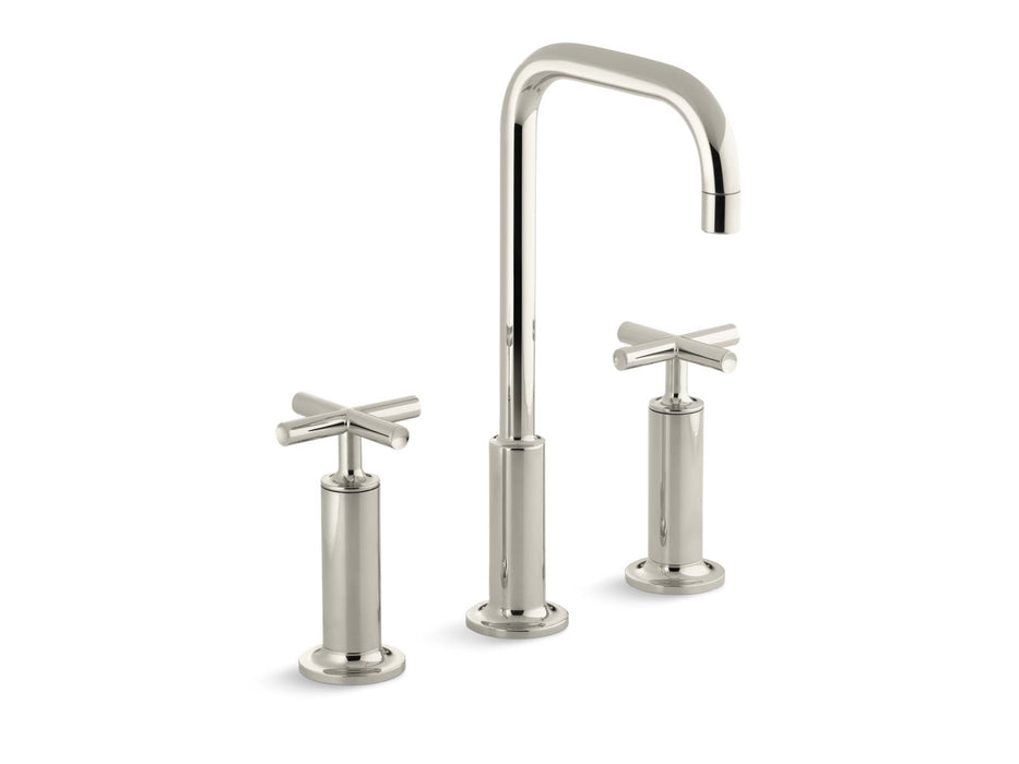 KOHLER K-14408-3 Purist Widespread bathroom sink faucet with Cross handles, 1.2 gpm