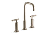 KOHLER K-14408-4 Purist Widespread bathroom sink faucet with Lever handles, 1.2 gpm