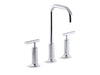 KOHLER K-14408-4 Purist Widespread bathroom sink faucet with Lever handles, 1.2 gpm
