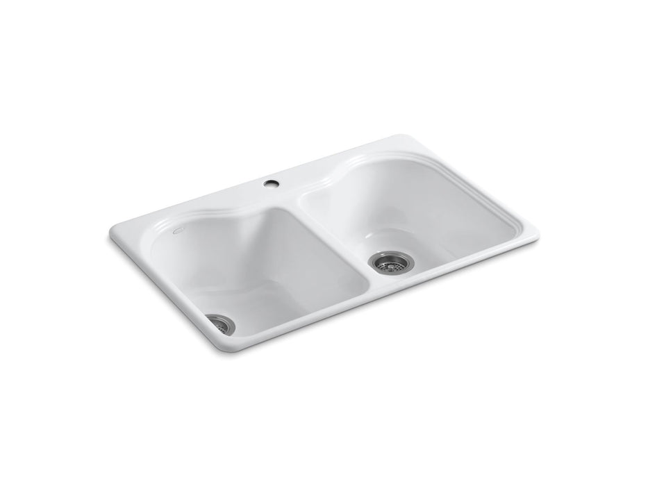 KOHLER Hartland 33" top-mount double-bowl kitchen sink