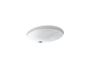 KOHLER K-2210-G Caxton 19-1/4" oval undermount bathroom sink with glazed underside, no overflow