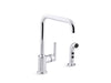 KOHLER K-7508 Purist Single-handle kitchen sink faucet with side sprayer