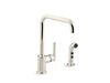 KOHLER K-7508 Purist Single-handle kitchen sink faucet with side sprayer