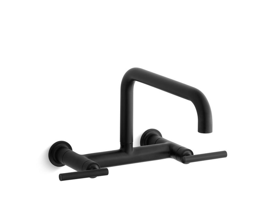 KOHLER K-7549-4 Purist Two-hole wall-mount bridge kitchen sink faucet