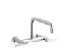 KOHLER K-7549-4 Purist Two-hole wall-mount bridge kitchen sink faucet