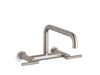 KOHLER K-7549-4 Purist Two-hole wall-mount bridge kitchen sink faucet