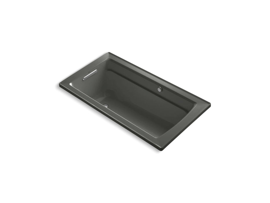 KOHLER K-1122-GHW Archer 60" x 32" drop-in Heated BubbleMassage air bath with Bask heated surface