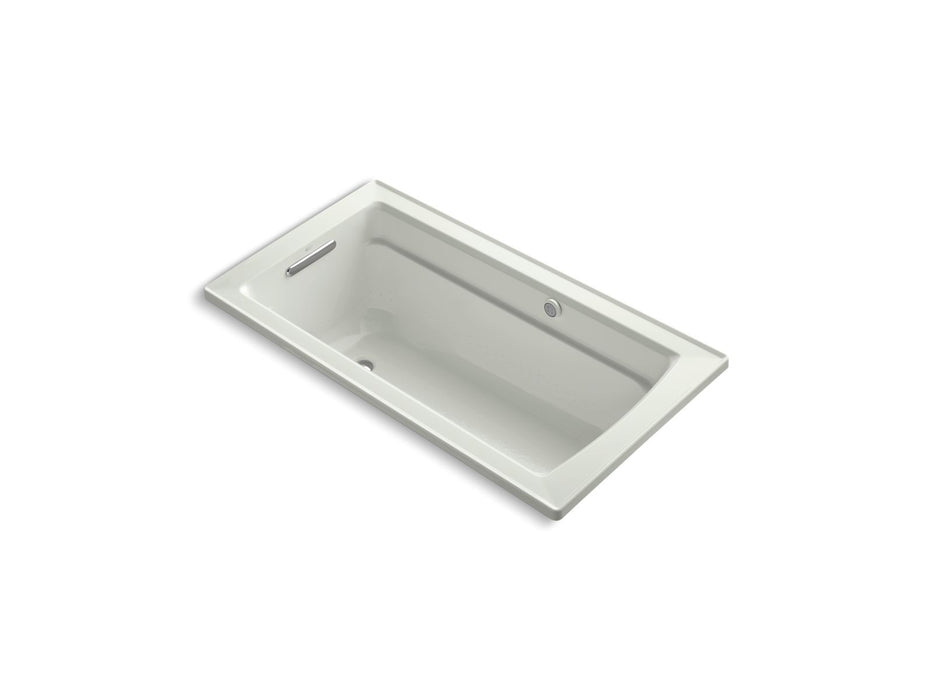 KOHLER K-1122-GHW Archer 60" x 32" drop-in Heated BubbleMassage air bath with Bask heated surface