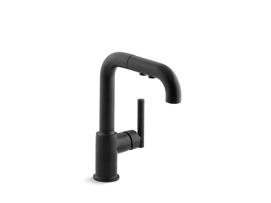 KOHLER K-7506 Purist Pull-out kitchen sink faucet with three-function sprayhead