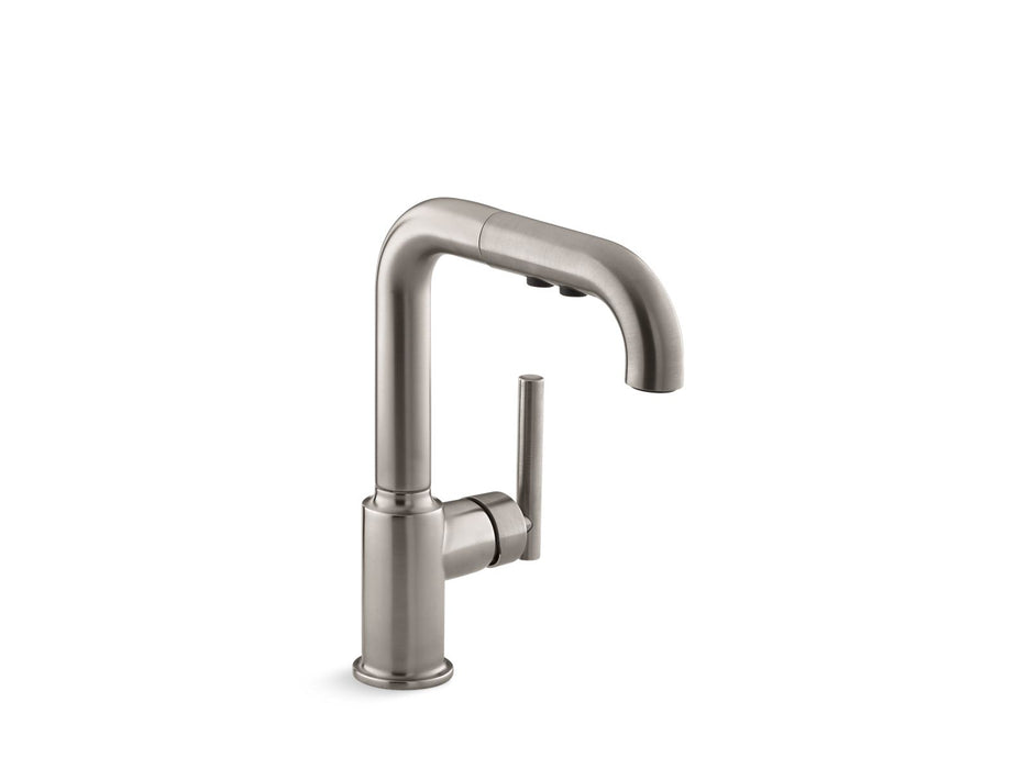 KOHLER K-7506 Purist Pull-out kitchen sink faucet with three-function sprayhead