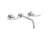 KOHLER K-T14414-4 Purist Wall-mount bathroom sink faucet trim with Lever handles, 1.2 gpm