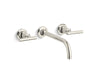 KOHLER K-T14414-4 Purist Wall-mount bathroom sink faucet trim with Lever handles, 1.2 gpm