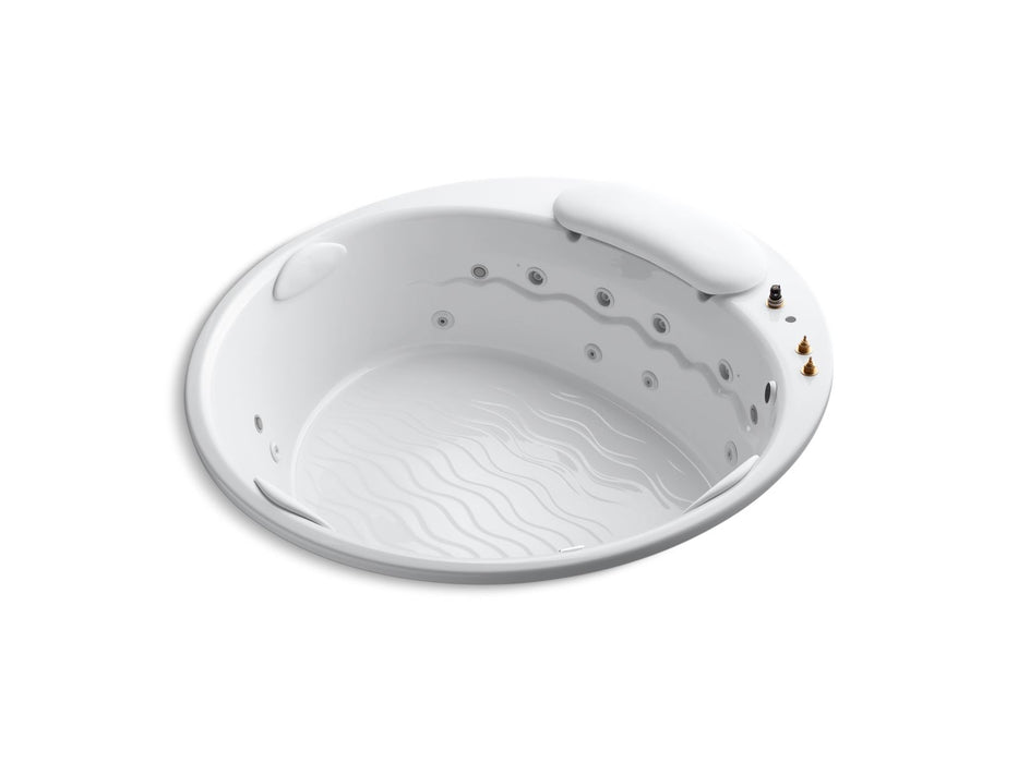 KOHLER K-1397-H2 RiverBath 75" x 75" drop-in heated whirlpool bath with chromatherapy