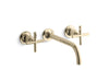KOHLER K-T14414-3 Purist Wall-mount bathroom sink faucet trim with Cross handles, 1.2 gpm
