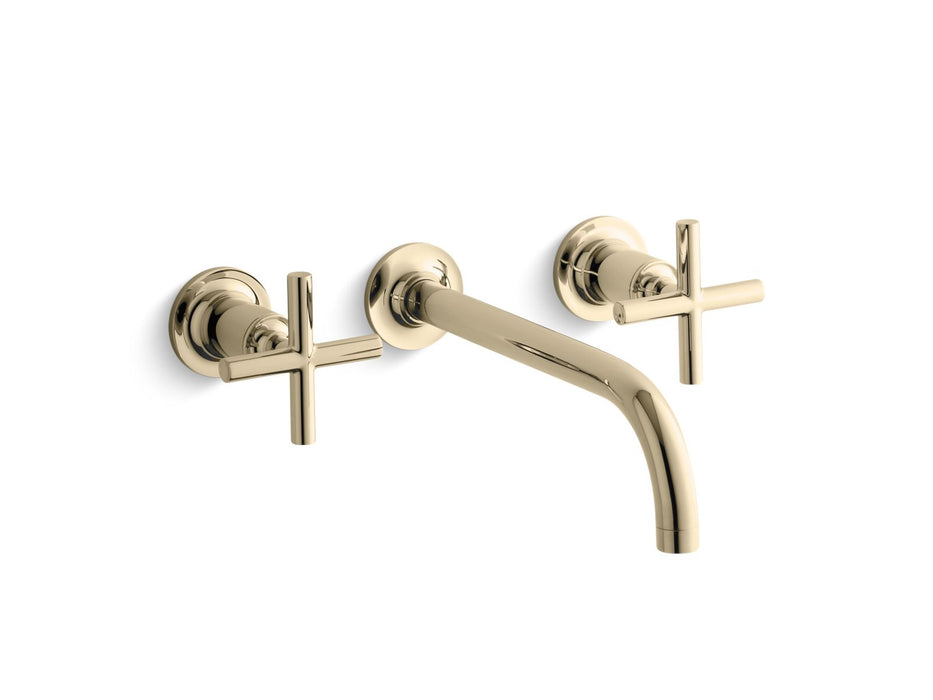 KOHLER K-T14414-3 Purist Wall-mount bathroom sink faucet trim with Cross handles, 1.2 gpm