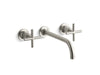 KOHLER K-T14414-3 Purist Wall-mount bathroom sink faucet trim with Cross handles, 1.2 gpm
