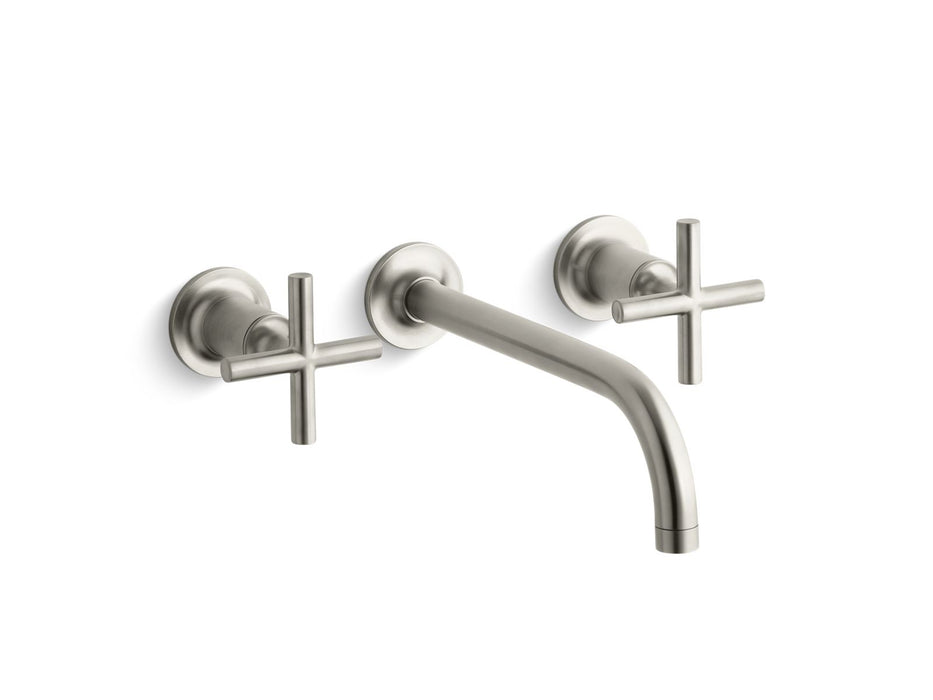 KOHLER K-T14414-3 Purist Wall-mount bathroom sink faucet trim with Cross handles, 1.2 gpm