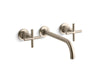 KOHLER K-T14414-3 Purist Wall-mount bathroom sink faucet trim with Cross handles, 1.2 gpm