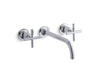 KOHLER K-T14414-3 Purist Wall-mount bathroom sink faucet trim with Cross handles, 1.2 gpm