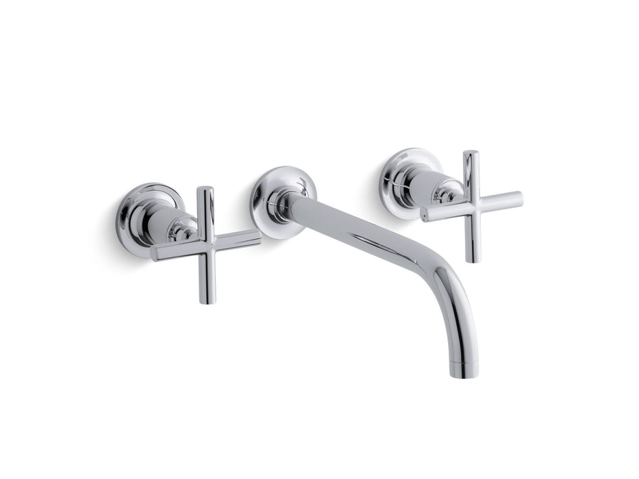 KOHLER K-T14414-3 Purist Wall-mount bathroom sink faucet trim with Cross handles, 1.2 gpm