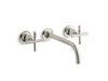 KOHLER K-T14414-3 Purist Wall-mount bathroom sink faucet trim with Cross handles, 1.2 gpm