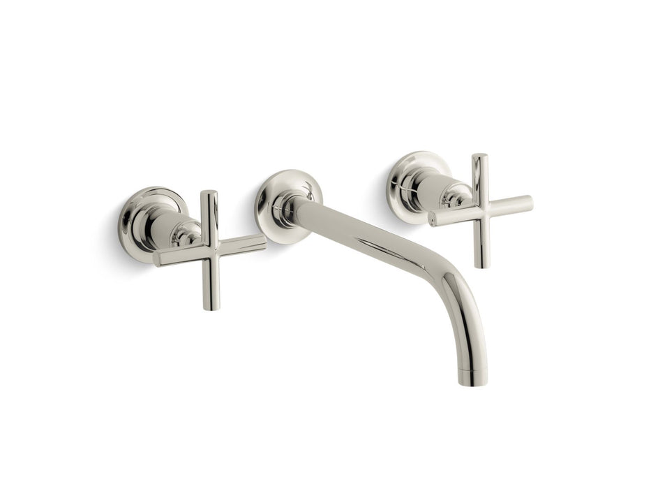 KOHLER K-T14414-3 Purist Wall-mount bathroom sink faucet trim with Cross handles, 1.2 gpm