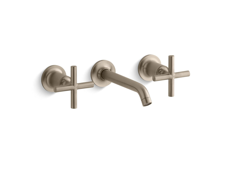 KOHLER K-T14413-3 Purist Wall-mount bathroom sink faucet trim with Cross handles, 1.2 gpm