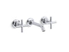 KOHLER K-T14413-3 Purist Wall-mount bathroom sink faucet trim with Cross handles, 1.2 gpm