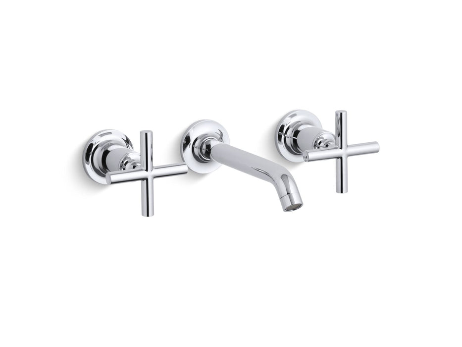 KOHLER K-T14413-3 Purist Wall-mount bathroom sink faucet trim with Cross handles, 1.2 gpm