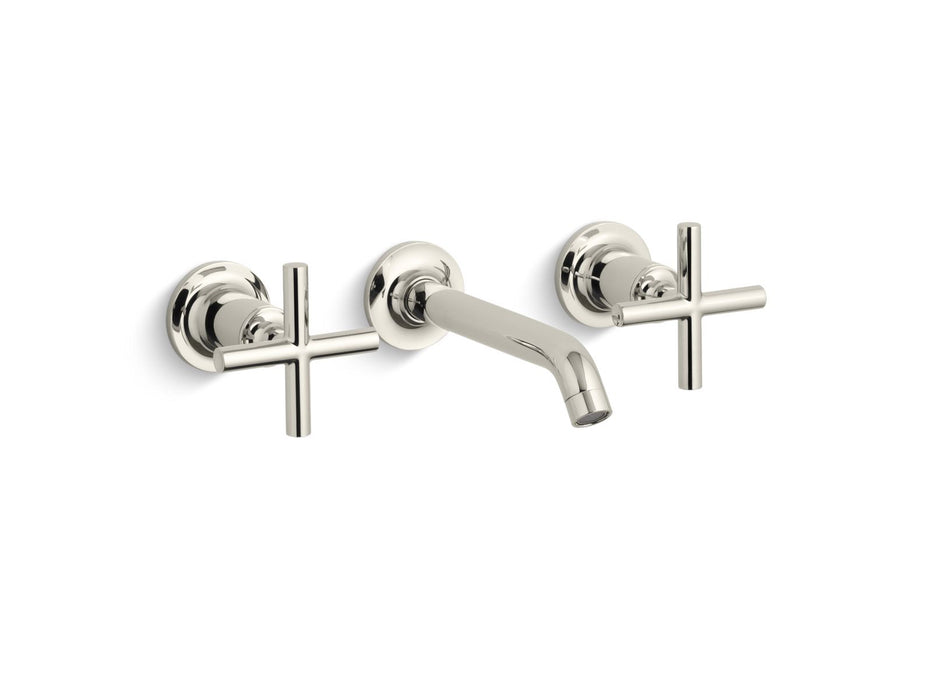 KOHLER K-T14413-3 Purist Wall-mount bathroom sink faucet trim with Cross handles, 1.2 gpm