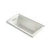 KOHLER K-1167-JLH Underscore 60" x 30" drop-in/alcove heated whirlpool bath, left drain