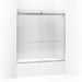 KOHLER K-706004-L Levity Sliding bath door, 62" H x 56-5/8 - 59-5/8" W, with 1/4" thick Crystal Clear glass