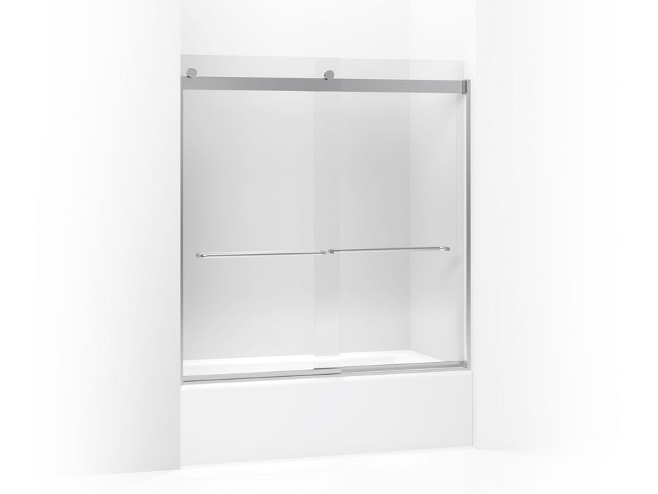 KOHLER K-706004-L Levity Sliding bath door, 62" H x 56-5/8 - 59-5/8" W, with 1/4" thick Crystal Clear glass