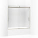 KOHLER K-706002-D3 Levity Sliding bath door, 59-3/4" H x 56-5/8 - 59-5/8" W, with 1/4" thick Frosted glass