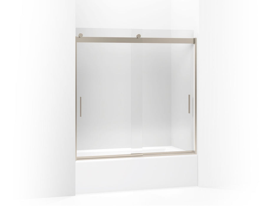 KOHLER K-706002-L Levity Sliding bath door, 59-3/4" H x 56-5/8 - 59-5/8" W, with 1/4" thick Crystal Clear glass