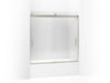 KOHLER K-706002-L Levity Sliding bath door, 59-3/4" H x 56-5/8 - 59-5/8" W, with 1/4" thick Crystal Clear glass