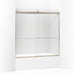KOHLER K-706004-D3 Levity Sliding bath door, 62" H x 56-5/8 - 59-5/8" W, with 1/4" thick Frosted glass