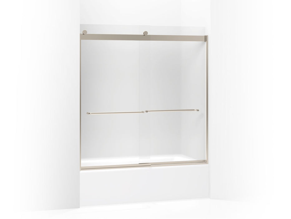 KOHLER K-706004-D3 Levity Sliding bath door, 62" H x 56-5/8 - 59-5/8" W, with 1/4" thick Frosted glass