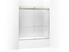 KOHLER K-706004-L Levity Sliding bath door, 62" H x 56-5/8 - 59-5/8" W, with 1/4" thick Crystal Clear glass