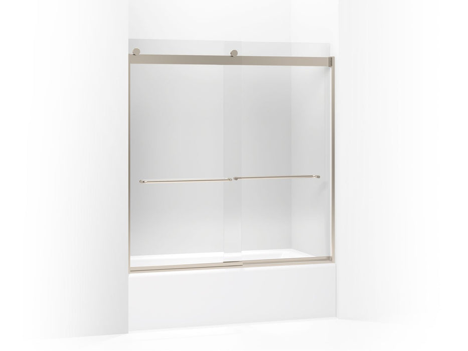 KOHLER K-706004-L Levity Sliding bath door, 62" H x 56-5/8 - 59-5/8" W, with 1/4" thick Crystal Clear glass
