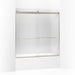 KOHLER K-706004-L Levity Sliding bath door, 62" H x 56-5/8 - 59-5/8" W, with 1/4" thick Crystal Clear glass