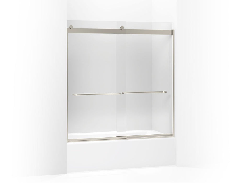 KOHLER K-706004-L Levity Sliding bath door, 62" H x 56-5/8 - 59-5/8" W, with 1/4" thick Crystal Clear glass