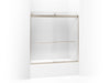 KOHLER K-706006-L Levity Sliding bath door, 59-3/4" H x 56-5/8 - 59-5/8" W, with 1/4" thick Crystal Clear glass