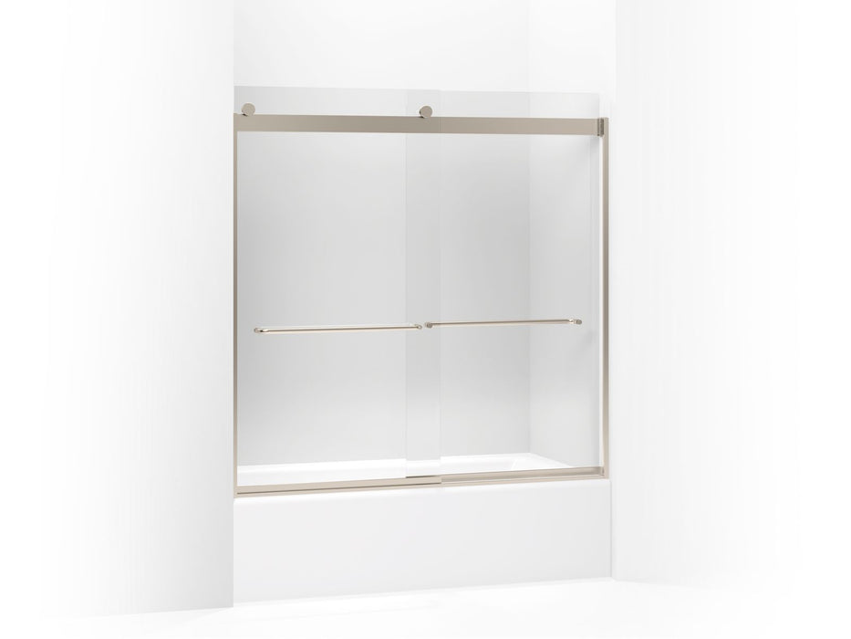 KOHLER K-706006-L Levity Sliding bath door, 59-3/4" H x 56-5/8 - 59-5/8" W, with 1/4" thick Crystal Clear glass