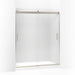 KOHLER K-706009-D3 Levity Sliding shower door, 74" H x 56-5/8 - 59-5/8" W, with 1/4" thick Frosted glass and blade handles